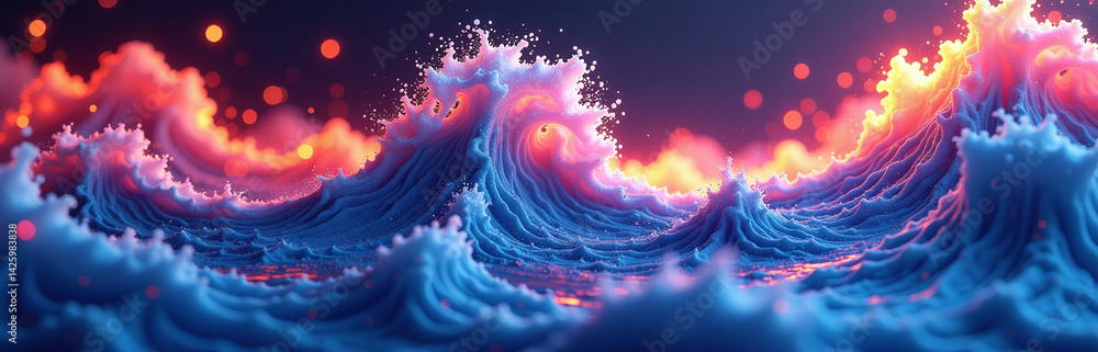Poster a vibrant, dynamic wave pattern in stunning 4k resolution with intricate abstract details and mesmer