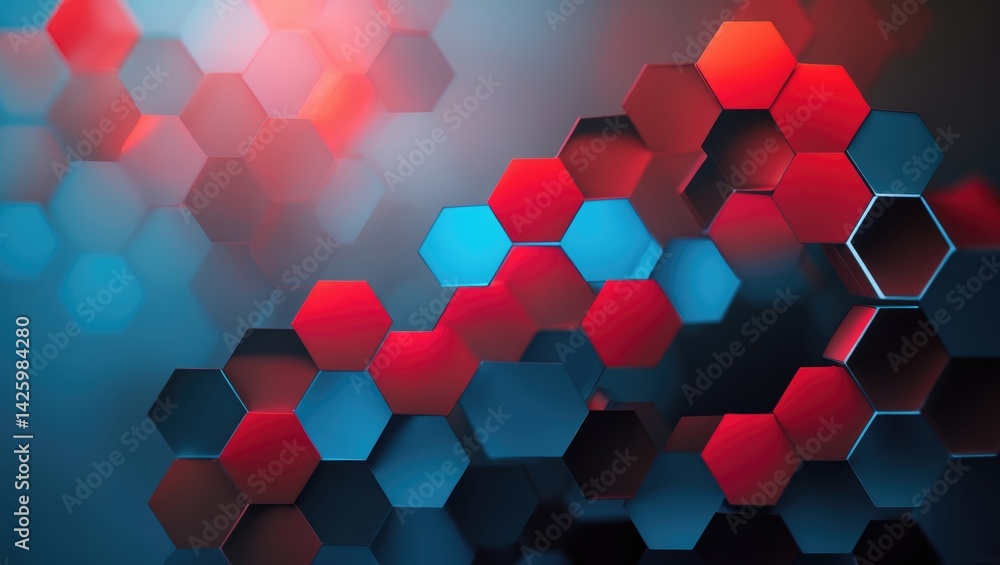 Poster hexagon-based abstract background illustrating a hi-tech digital technology concept