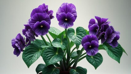 African violets flowers on clear background