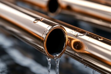 Naklejka premium A copper pipes. Generative AI