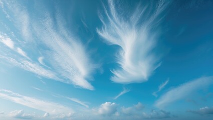 Stunning blue and white sky with natural textured background