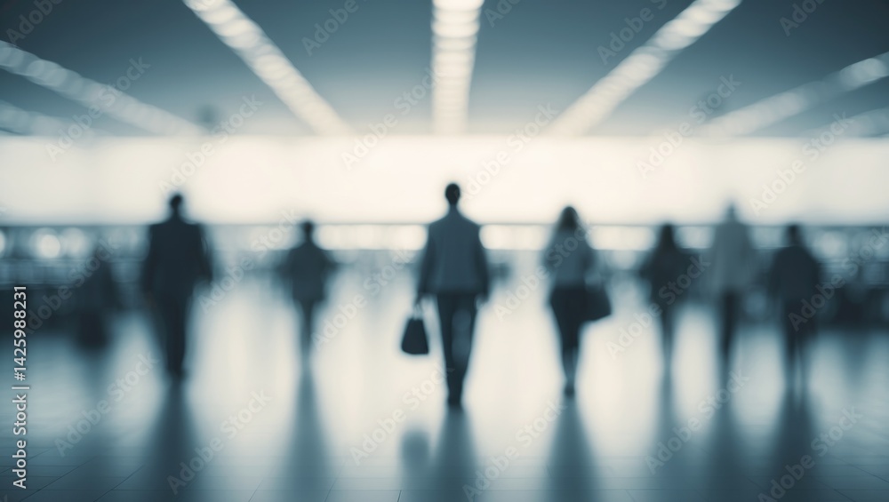 Poster abstract shopping mall background with blurred and defocused elements