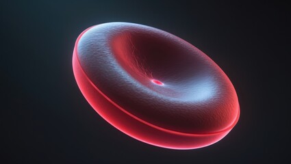 Microscopic view of blood cell in anatomy and biology context