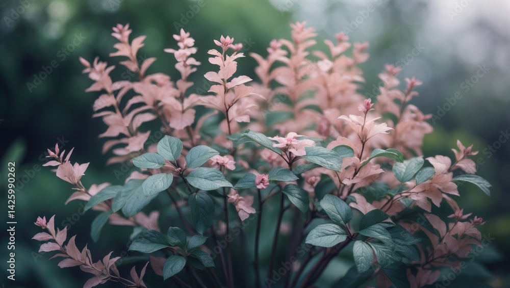 Aufkleber acer campestre captivates each spring with fresh pink-tinted new leaves in a garden setting