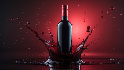 Fototapeta premium Abstract wine splash with vibrant background and celebration theme