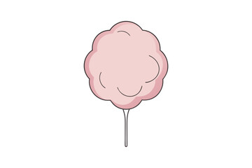 Cotton Candy Dessert Vector Drawing
