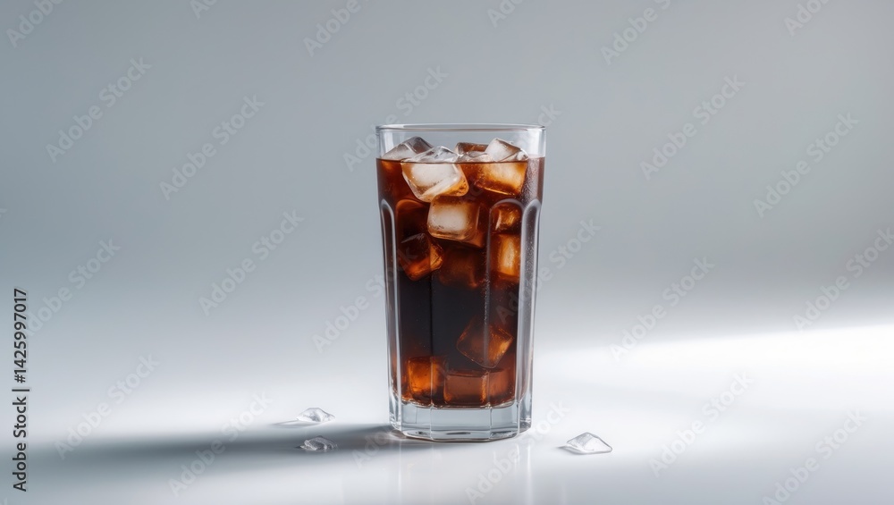 Poster ice americano coffee on a white background with an isolated setting