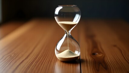 hourglass on a wooden background