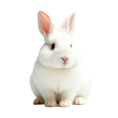 Obraz premium Fluffy White Rabbit white, transparent background, isolated