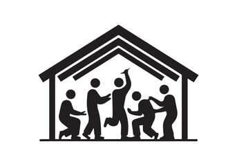 Hope & Solidarity for Refugees - World Refugee Day Vector Design, Shelter Protection, Refugee Rights, Solid Color Art, Global Responsibility, Safe Refugee Path