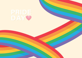 colorful ribbon rainbow flag on beige background vector wallpaper pride month theme template social media banner poster