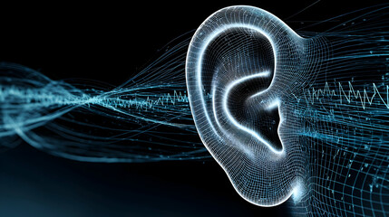 holographic human ear with technology system