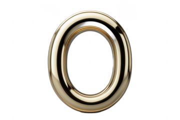 Golden Metallic Oval Shapewhite, transparent background, isolated