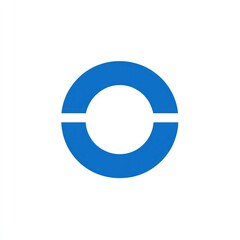 Simple Blue Circle Logo Design, Minimalist Graphic, Empty Circle, Vector Art, Suitable for Branding