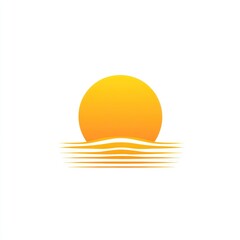 Sunset over ocean, calm waves, summer, vacation, website banner