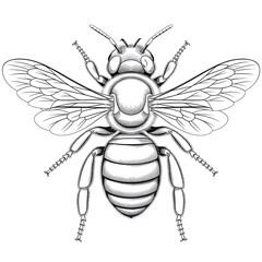 bee vector illustration coloring page 