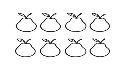 Guava line art elegant outline for organic themed graphic design