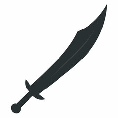 Scimitar sword blade flat icon for games and websites 