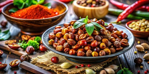 Obraz premium Sal Seeds Food Photography: Shorea Robusta Nut Dishes & Culinary Uses