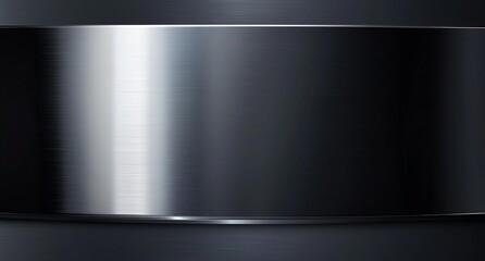 Polished metal band on dark cylinder. Abstract industrial background