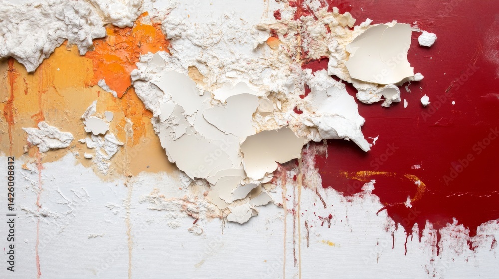 Leinwandbilder an abstract painting evolves with vibrant colors and textures highlighted in a studio setting, empha