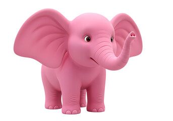Obraz premium Pink Elephant Illustration Cute Animal Cartoon on Transparent background