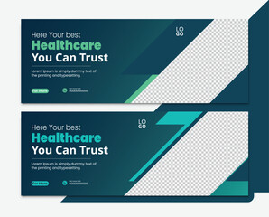 Modern medical banner or cover design, web banner template