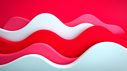 Fototapeta premium Abstract Pink And Red Wavy Layers With Smooth Gradients