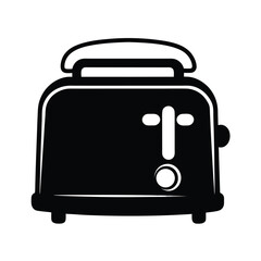 toaster black silhouette vector on white background