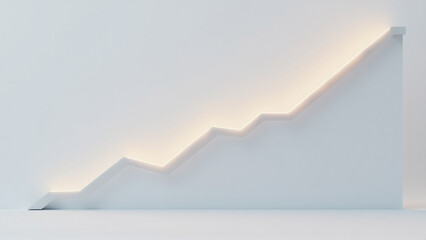 Upward Economic Growth Graph Line Splitting into High and Low Trajectories