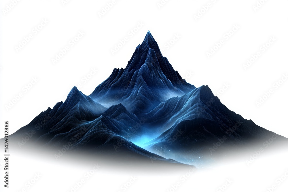 Aufkleber a vector illustration of an abstract mountain range with sharp peaks and valleys, rendered in shades