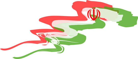 Iran Map And Flag Vector Design Image