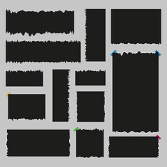 set of black pieces of thorn paper