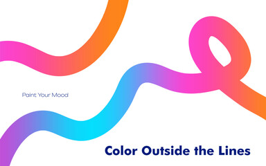 Dynamic abstract lines in bright gradients capture a creative mood. Ideal for eye-catching print & digital applications