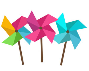 かざぐるまのアイコンセット。ベクターイラスト