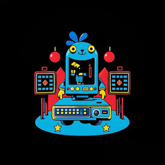 vector illustration of a cartoon robot