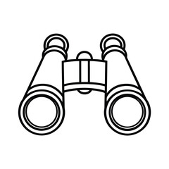vintage field glasses line art vector on white background