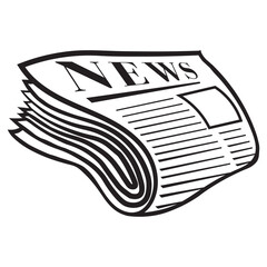 newspaper line art vector illustration