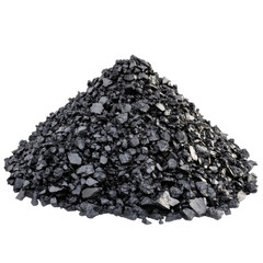A pile of black rocks on transparent Background