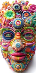 Ornate composite portrait crafted with vibrant textures and kaleidoscopic details
