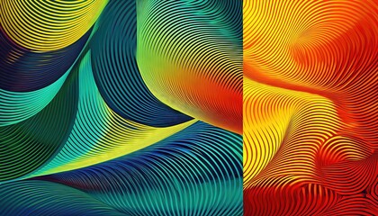 Abstract Geometric Pattern Art Poster Vivid Vector Design Blending Contemporary Style and Minimalism in a Captivating Palette of Cool Tones