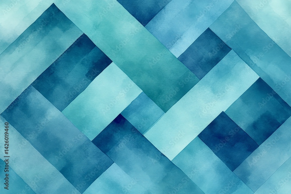 Poster Watercolor abstract pattern in varying shades of blue creating a textured and flowing design across the canvas