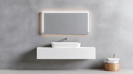 Modern bathroom vanity with mirror and sink