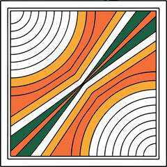 Abstract vector illustration featuring a colorful rainbow pattern with artistic lines and a spiral design
