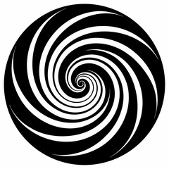 Obraz premium Abstract Circular Swirl Pattern Design In Black And White Minimalist Style Illustration