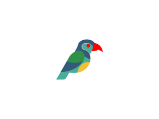Colorful Parrot Illustration for Design Projects , A simple, stylized illustration of a parrot, perfect for use in various design projects.