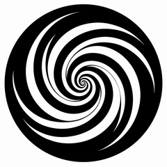 Naklejka premium Abstract Swirl Black And White Optical Illusion Circular Geometric Shape Pattern