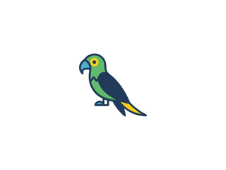 Colorful Parrot Illustration for Design Projects , A simple, stylized illustration of a parrot, perfect for use in various design projects.