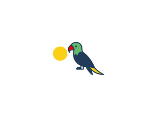 Colorful Parrot Illustration for Design Projects , A simple, stylized illustration of a parrot, perfect for use in various design projects.