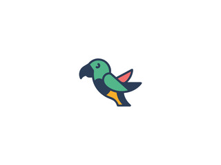 Fototapeta premium Colorful Parrot Illustration for Design Projects , A simple, stylized illustration of a parrot, perfect for use in various design projects.